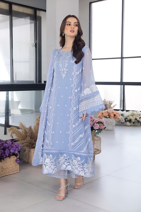 FairyGlow-7-AzureEidEnsembles-HaniaAmir-Embroidered3pcs-FestiveCollection2023_1512x_enhanced-1 Azure – 3pcs Lawn Embroidered With Organza Emb Dupatta – 3020 - Image 1