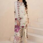 Iznik – 3pcs Lawn Printed With Ready To Wear Chiffon Dupatta – Skin