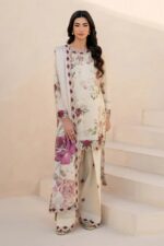 Iznik – 3pcs Lawn Printed With Ready To Wear Chiffon Dupatta – Skin