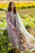 Mushq – 3pcs Chicken Lawn Emb With Diamond Printed Dupatta – 0570 - Image 2