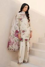Iznik – 3pcs Lawn Printed With Ready To Wear Chiffon Dupatta – Skin - Image 2