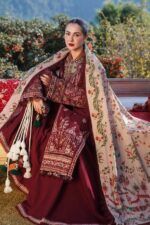 Hussain Rehar – 3pcs Lawn Embroidered With Chiffon Printed Dupatta – 205 - Image 2