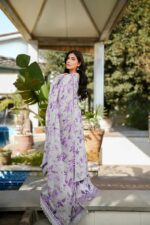 Aneela’s – 3pcs Lawn Printed With Ready To Wear Chiffon Dupatta – YY-2501 - Image 2