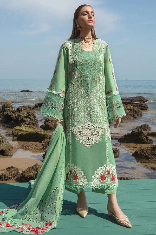WhatsApp-Image-2025-02-07-at-6.28.40-PM-1 Chrimson – 3pcs Lawn Embroidered With Organza Emb Dupatta – 713 - Image 1