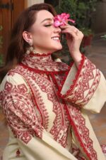 Aneela’s – 3pcs Lawn Emb With Ready To Wear Chiffon Dupatta – 824 - Image 2