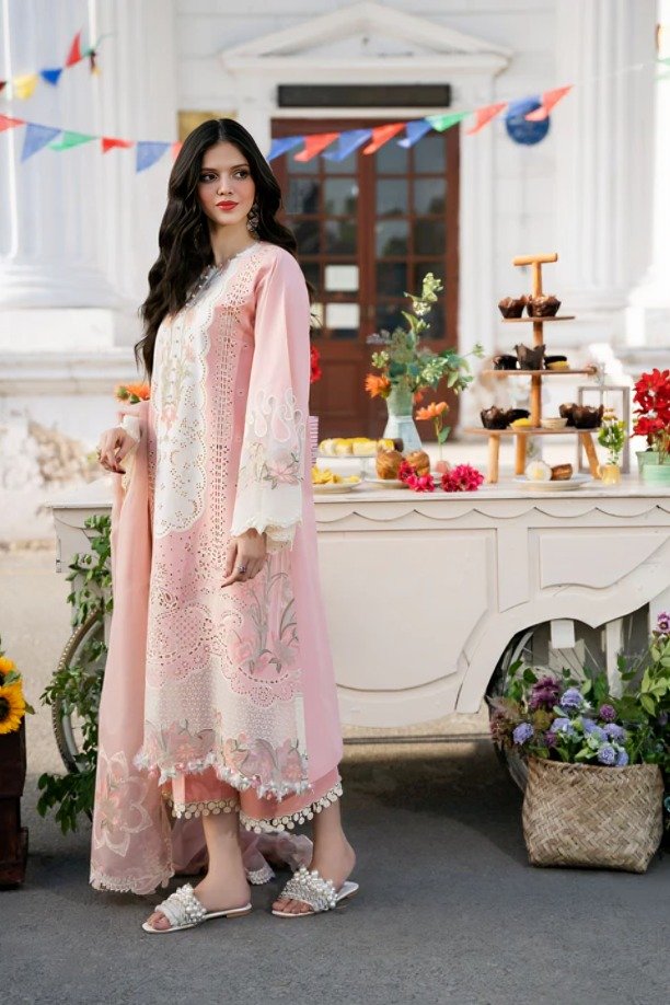 httpsdivinjaipur.comproductsdastaan-e-neelum-a-royal-chronicle-woven-in-midnight-and-gold-suit-37-4 Bin ilyas – 3pcs Chicken Kari Lawn Emb With Khaadi Net Fancy Dupatta – 765 - Image 1