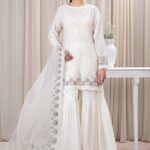 Maria B – 3pcs Chicken Kari Lawn Emb With Cut Work Organza Dupatta – 179