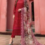 Nureh- 3pcs Chicken Kari Lawn Emb With Printed Diamond Dupatta – 0504