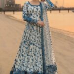 Faiza Saqlain – 3pcs Lawn Emb With Emb Chiffon Dupatta – 3412