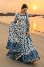 Faiza Saqlain – 3pcs Lawn Emb With Emb Chiffon Dupatta – 3412 - Image 3