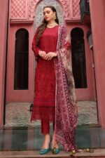 Nureh- 3pcs Chicken Kari Lawn Emb With Printed Diamond Dupatta – 0504 - Image 3