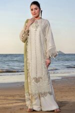 Flossie – Chicken Kari Lawn Emb With Heavy Chiffon Emb Dupatta – 1208