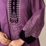 Baroque – 3pcs Lawn Emb With Jaberia Net Pallu Emb Dupatta – 784 - Image 4