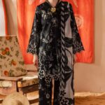 Nureh – 3pcs Lawn Printed With Ready To Wear Chiffon Dupatta – 645