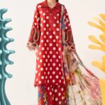 Maria B – 3pcs Lawn Printed With Ready To Wear Chiffon Dupatta – 646/R
