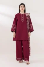 Sapphire – 3pcs Dhanak Embroidered With Printed Shawl – 864
