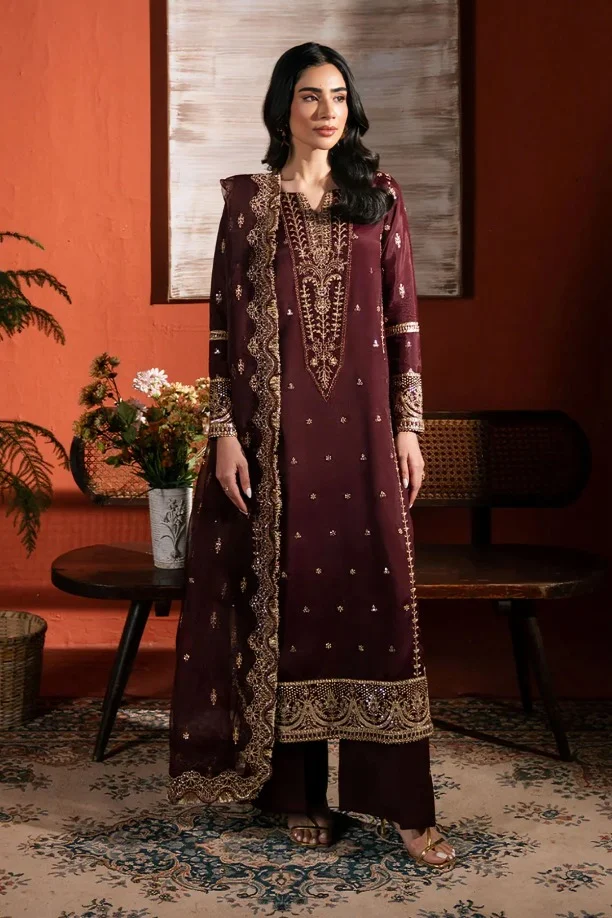 3021394575 Asim Jofa – 3pcs Dhanak Embroidered With Dhanak Emb Shawl – 3200 - Image 1