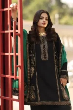 Charizma – 3pcs Dhanak Emb With Ready To Wear Dhanak Shawl – 865 - Image 2