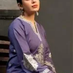 Kokum – 3pcs Dhanak Emb With Dhanak Emb Shawl – 679 - Image 3