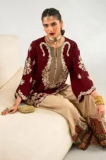 Ethnic – 2pcs Silk Embroidered With Printed Trouser – 240 - Image 2