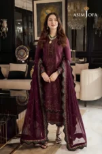 Asim Jofa – 3pcs Dhanak Emb With Dhanak Emb Shawl – 663 - Image 3
