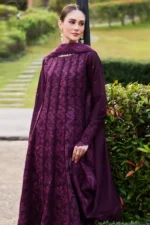 Farasha – 3pcs Dhanak Embroidered With Dhanak Emb Shawl – 3511 - Image 2