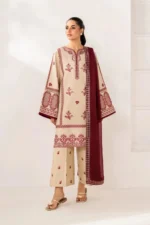 Xenia – 3pcs Dhanak Embroidered With Dhanak Emb Shawl – 3601 - Image 4