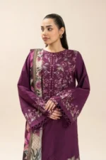 Beechtree – 3pcs Dhanak Embroidered With Wool Printed Shawl – 840 - Image 2