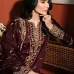 Asim Jofa – 3pcs Dhanak Embroidered With Dhanak Emb Shawl – 3200 - Image 3