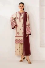 Xenia – 3pcs Dhanak Embroidered With Dhanak Emb Shawl – 3601