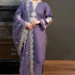 Kokum – 3pcs Dhanak Emb With Dhanak Emb Shawl – 679