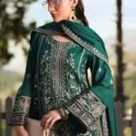 Maria B – 3pcs Dhanak Embroidered With Dhanak Emb Shawl – 837 - Image 3