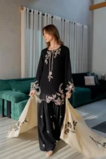 Agha Noor – 3pcs Dhanak Embroidered With Dhanak Emb Shawl