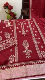 Aneela’s – 3pcs Dhanak Embroidered With Dhanak Emb Shawl – 855 - Image 3