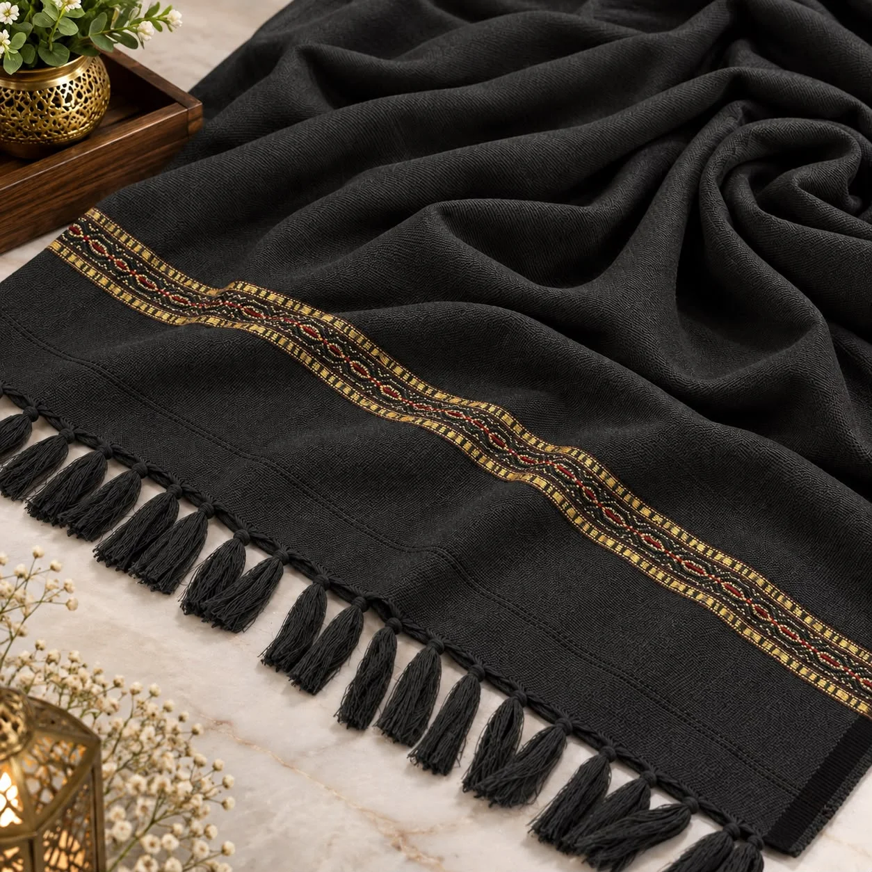 WhatsApp-Image-2026-10-04-at-1.01.56-AM-1 J. Men’s Winter Wool Shawl With Beautiful Kinari Emb – Black - Image 1