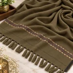 J. Men’s Winter Wool Shawl With Beautiful Kinari Emb – Mehndi